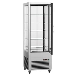 Panoramavitrine - 440 Liter - 1 Glastür - 5 Ablagen - Silber