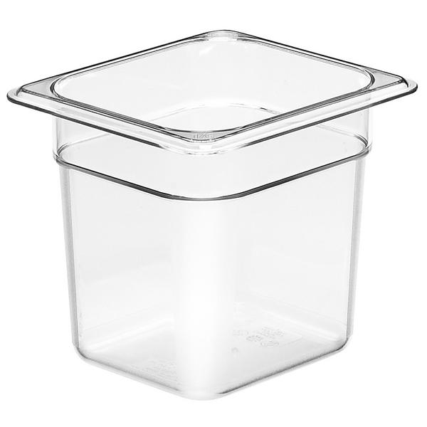 (6 kpl) CAMBRO | CAMWEAR® - Polykarbonaatti GN-säiliö 1/6 - Kirkas - Syvyys 150 mm