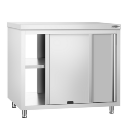 Edelstahl Arbeitsschrank PREMIUM - 1000mm - mit Durchreiche