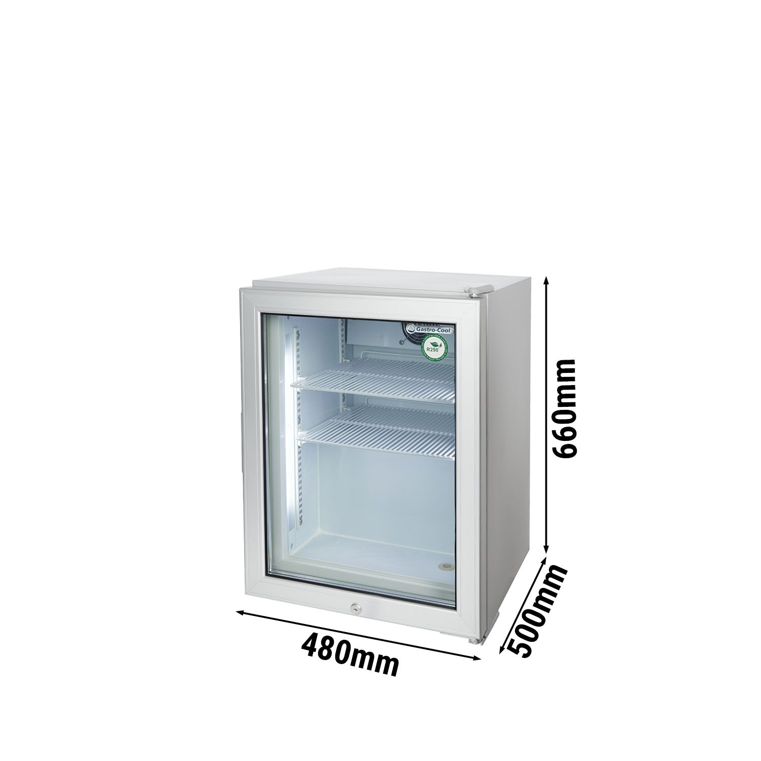 GASTRO-COOL | Mini-congélateur - 51 litres - avec 1 porte en verre - Argent
