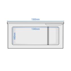Vrieskist - 1504x695mm - 388 liter - Klapdeksel (kunststof) - incl. scheidingswand