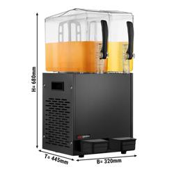 Dispensador de bebidas refrigerado - 2 recipientes com sistema de agitação - 2x 10,0 litros - 350W - Preto - incl. bandeja de gotejamento