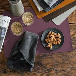 (144 stuks) Placemats James - in elegante lederlook - 33 x 46 cm - Aubergine	 