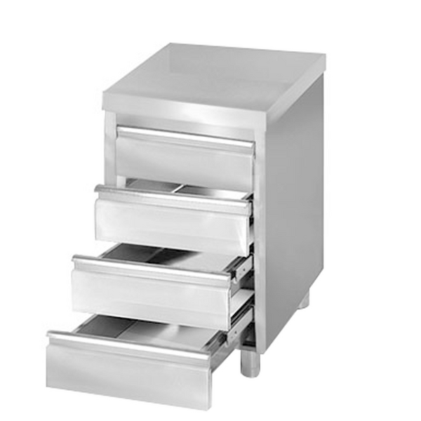 Çekmeceli Çalışma Tezgahı PREMIUM - 4 Çekmeceli ve Sırtlı -500x700mm