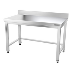 Worktable PREMIUM Stainless steel - 1500x800mm - with undershelf, upstand & bracing