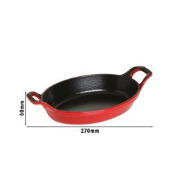 STAUB | Round Cast Iron Baking Dish – Ø 21 cm - Cherry Red - Stackable, Oven/Grill to 250°C