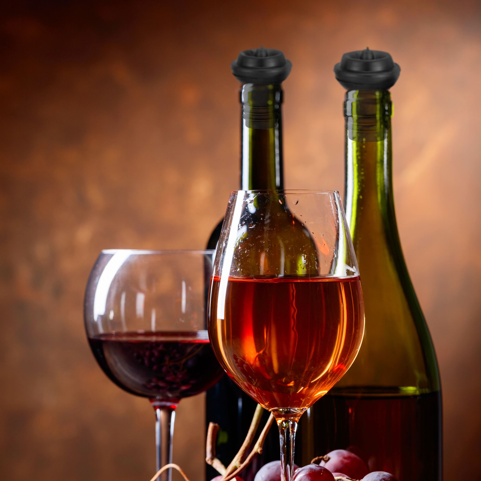 (2 pièces) Bouchon pour bouteilles de vin et de champagne - Bar Professional - noir         