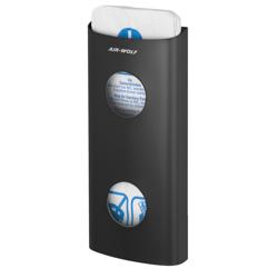 AIR-WOLF | Wall-Mounted Sanitary Bag Dispenser – Matte Black Stainless Steel - 25 Bag Capacity