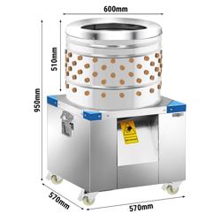 (154 doigts) Plumeuse à volaille professionnelle - électrique - Tambour Ø 60,0cm