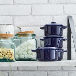 STAUB| Ceramic Mini Cocotte, Round – Dark Blue - Ø 100 mm - Oven-Safe, All Hobs