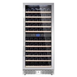 Wijnklimaatkast - Rvs - 2 zones - 350 liter - 116 flessen (0,75l)