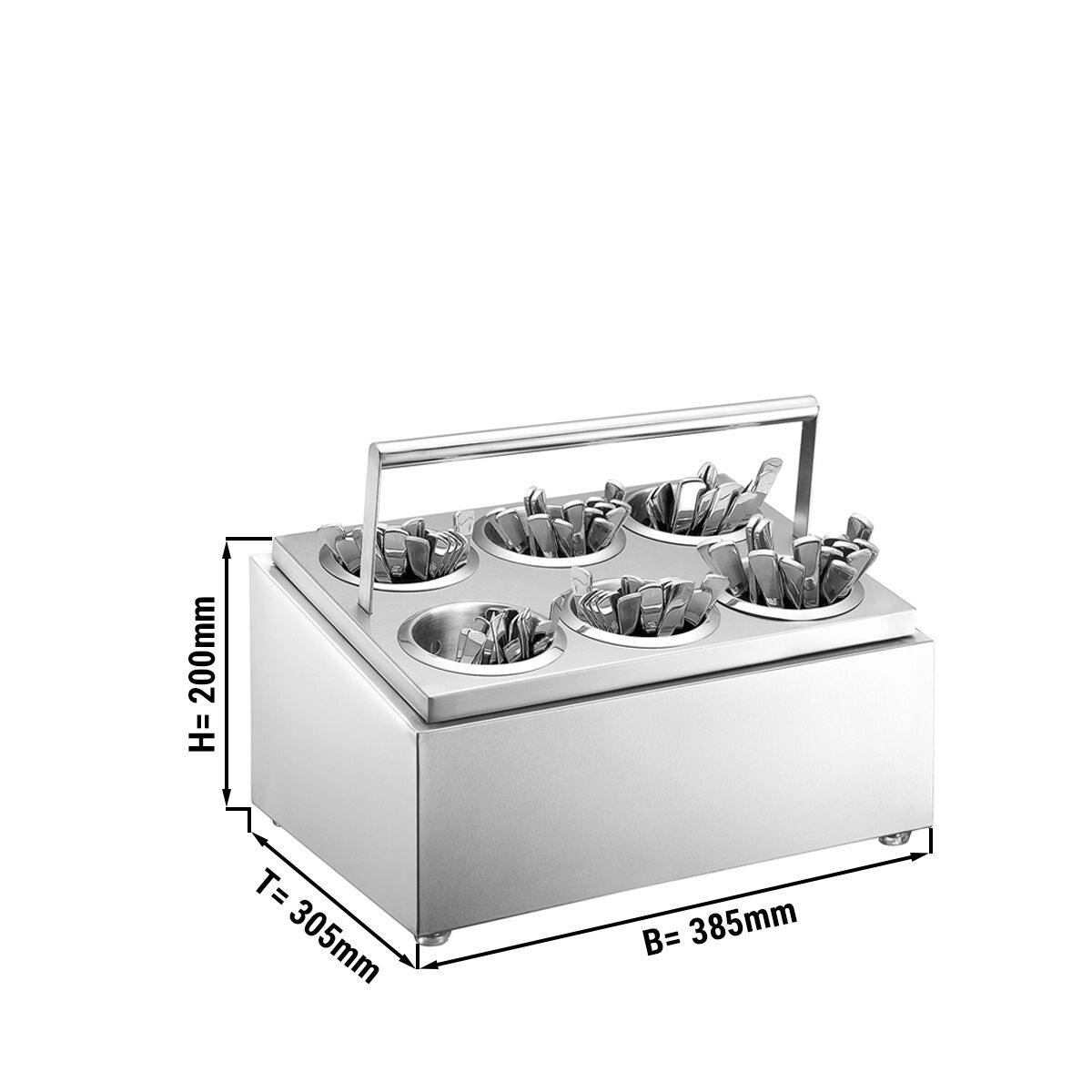 Support pour pots à couverts - pour 6 pots à couverts - avec poignée de transport