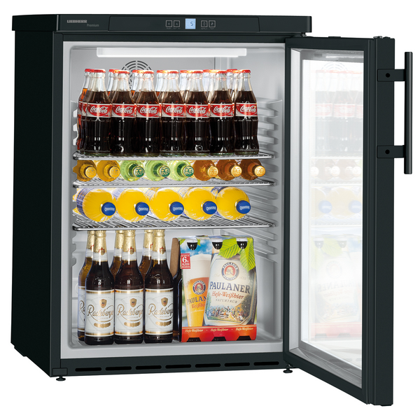 LIEBHERR Refrigerador sob bancada - 0,6 x 0,61 m - com 1 porta de vidro - 148 litros (bruto)