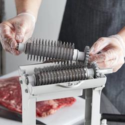 Handmatig 2-in-1 Vleesvermalser/Vleessnijmachine - aluminium - max. stukbreedte 127mm - 330x240x440mm