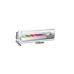 Вітрина для топінгів PREMIUM PLUS - 1328x353 мм - 5x GN 1/4 - з гнутим склом