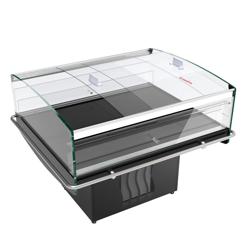 جزيرة عرض مبردة تجارية - 1380x1173mm - 1310 لتر - جوانب زجاجية - أسود