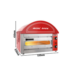 Electric mini pizza oven - Red - 1x 34cm - Manual