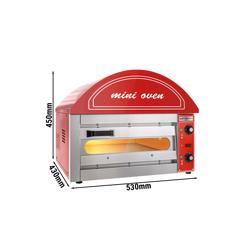 Forno de pizza elétrico Mini - 1x Ø34cm - 230V - Preto - até 280°C - com iluminação interior