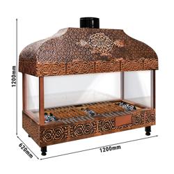 Grelhador de cobre a carvão - 1200mm - com vidro