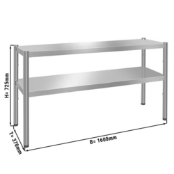 Ylähylly PREMIUM - 1600x370mm - 2 hyllyä 0,7 m korkealla