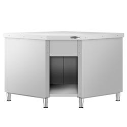 Tavolo armadiato ad angolo in acciaio inox KOPENHAGEN - 1001x1001mm