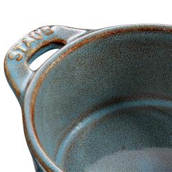 STAUB | CERAMIQUE - طنجرة كوكوت صغيرة - بقطر 100 مم - دائرية - سيراميك - فيروزي عتيق