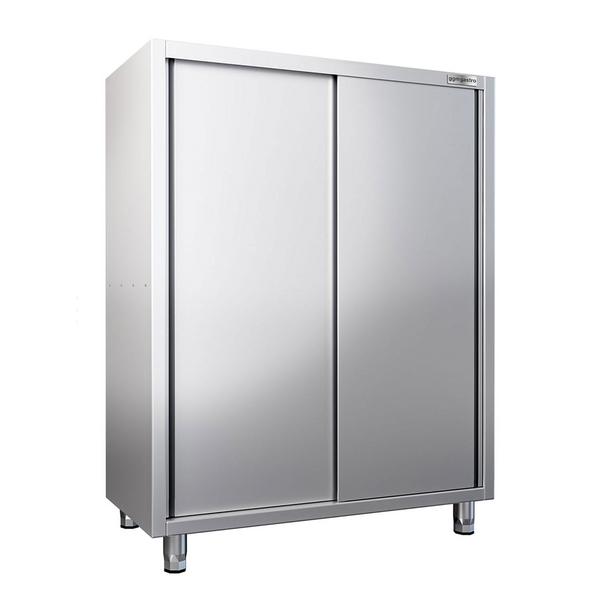 Armadio per stoviglie in acciaio inox PREMIUM - 1400x700mm - 2 porte scorrevoli - Altezza: 1800mm