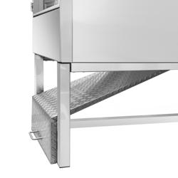 Pet grooming tub – Stainless steel, perforated floor, left door & ramp, 1240×556×1420 mm