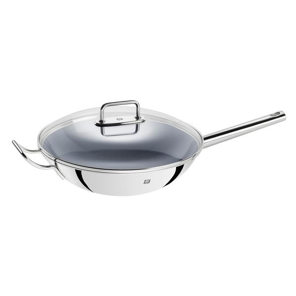 ZWILLING| Wok Pan – Ø 32 cm - Stainless Steel - Ceramic Nonstick - Induction Ready - Glass Lid