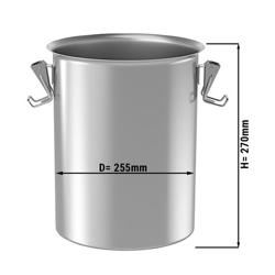 Bac inox rond - 255x255x270mm - 10L - pour SRK10-S