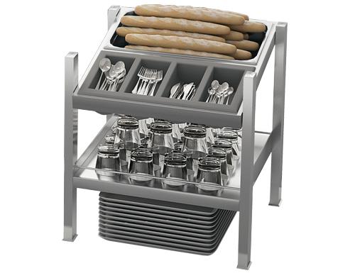 Bestek & serviesrek PRAG - tafelmodel - RVS - 600x750mm - hoogte: 600mm