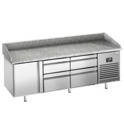Pizzawerkbank PREMIUM PLUS - 1980x700mm - met granieten werkblad - met 1 deur & 4 laden