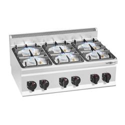 Gas Hob - 28.5kW - 6 burners - High-Output Burners