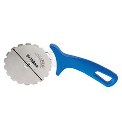 Pizzawiel PREMIUM - Ø100mm - gekarteld - RVS - blauw
