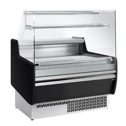 Comptoir vitrine réfrigérée - 998x953mm - +0/+6°C - 1 porte - 1 étagère - Façade noire