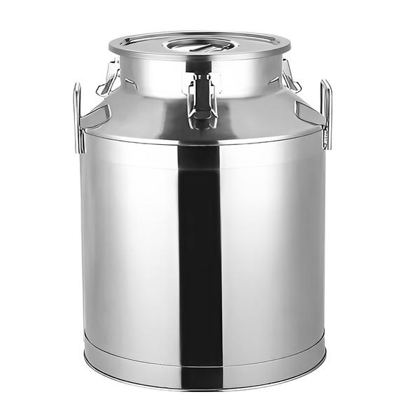 Melkkan met deksel - 40L - RVS - Ø380x470mm - Met rubberen afdichting