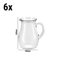 (6 stuks) Glazen kan/karaf - VILLAGE - 250ml - met handvat