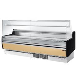 Soğuk Teşhir Dolabı - 2560x953mm - 4 kapılı - düz camlı - dijital termostat; fanlı soğutma - ön panel bej