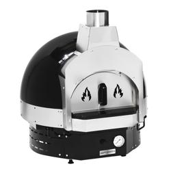 Gasdriven pizzaugn (gas/utomhus) - svart - 755x815 mm - för Ø 60 cm pizza - upp till 400 °C - inkl. underrede