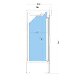 Commercial Beverage Display Fridge - 2081mm - 2030 Litres - with 3 hinged glass doors - LED lighting - digital controller with temperature display - Temperature range 4 to 8 °C