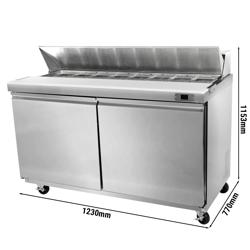 Saladette American Style PREMIUM - 1230 mm - 396 litri - 2 porte - incl. 12 contenitori GN 1/6