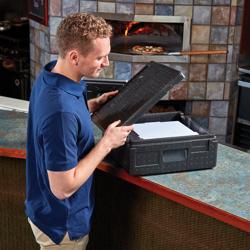 CAMBRO | CAM GOBOX® - Üstten Yüklemeli Pizza Kutusu - taşıma askılı - 2 pizza için - Siyah