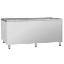 Table réfrigérée de boulangerie PREMIUM PLUS - 2185x800 mm - 3 portes vitrées & plan de travail en granit