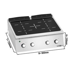 Keramische kookplaat - Paolo 700 - 800x730mm - 12,8 kW - 4 kookzones