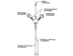 enkelgats mengkraan 11000 - met 1-gats monobloc, tafelmodel, zwenkuitloop, 2-knops, mengkraan (warm/koud), G1/2, sproeier/handdouche, snelmontage, verchroomd metaal - 255mm