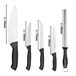 Knivset i rullpåse - med 6 fack