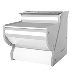 Balcão de caixa KRM - 800mm - Painel frontal Branco - Tampo em granito preto