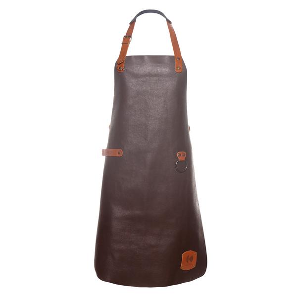(6 pieces) KARLOWSKY | Professional Leather Bib Apron – Mocha - 600×820 mm