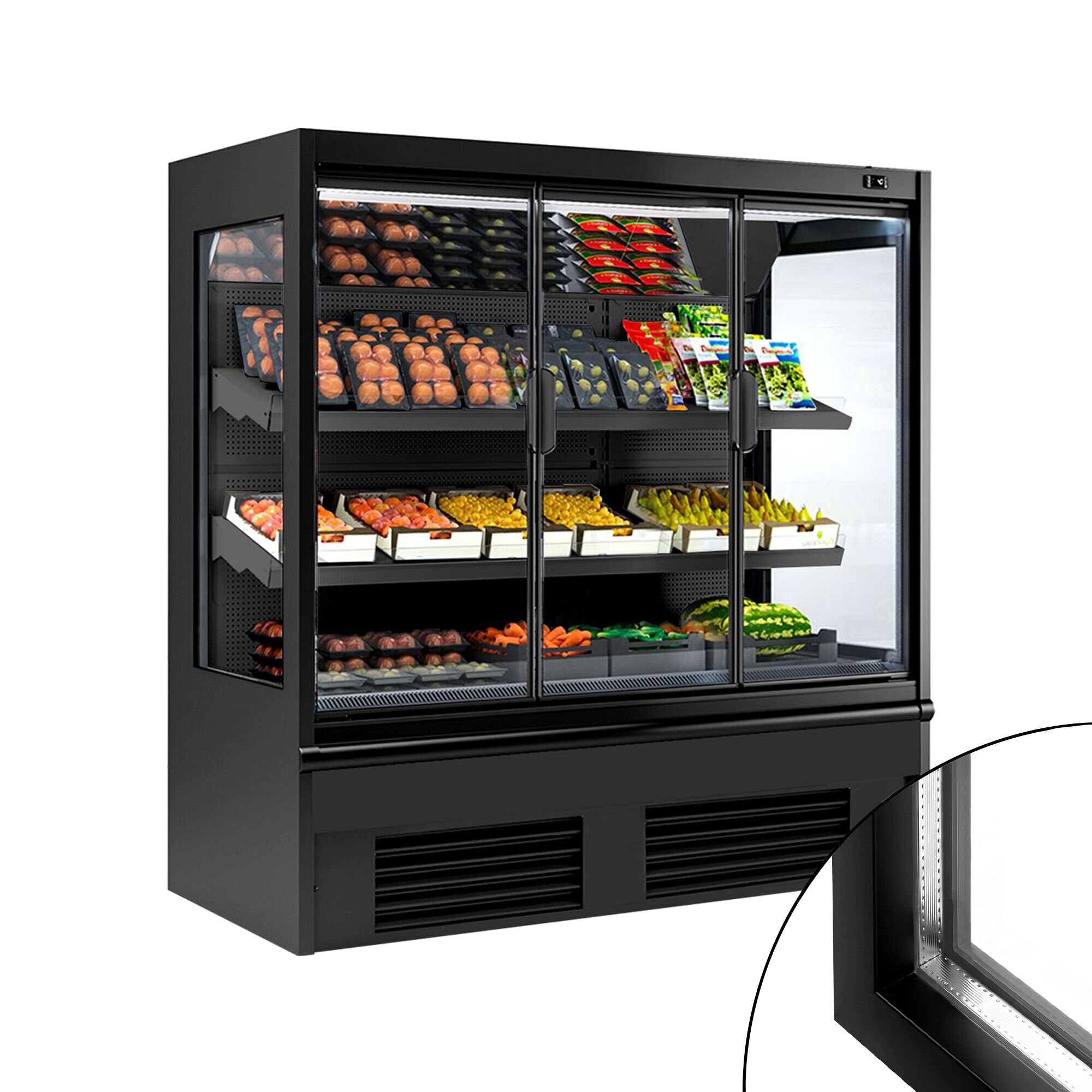 Display Fridge Railing Commercial wall-mounted refrigerated display shelving - 1955 mm - 677 ...