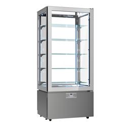 4-Sided Glass Display Fridge - 457L - 805mm - Double glazing - square - with 5 glass shelves - 1 glass door